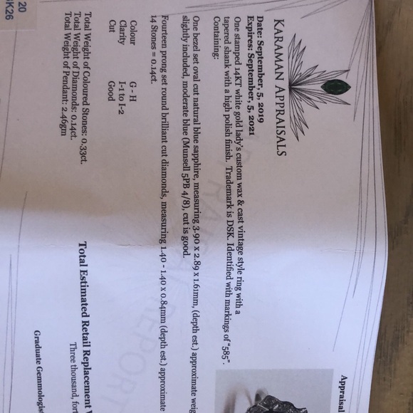 14k sapphire diamond ring - Picture 3 of 3